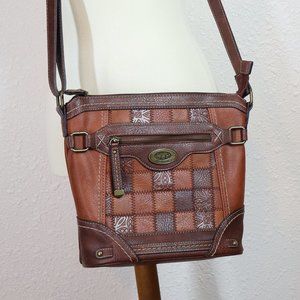 B.O.C Brown Leather Patchwork Purse